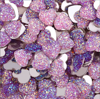 Face Paint Gems - Heart Gem Lavender - 12mm (0.5") - Pack of 10