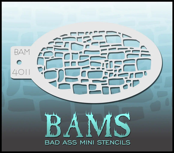 Bad Ass Mini Stencil - 4011 Cobble Stone Stencil Bad Ass Stencils
