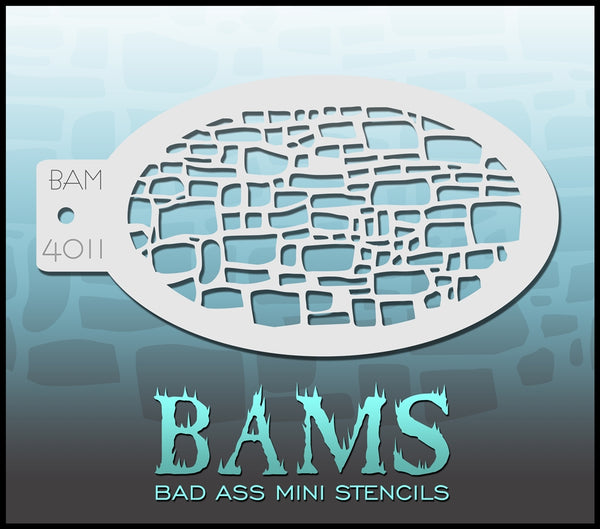 Bad Ass Mini Stencil - 4011 Cobble Stone Stencil