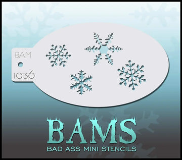 Bad Ass Mini Stencil - 1036 Snowflakes Stencil Bad Ass Stencils