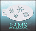 Bad Ass Mini Stencil - 1036 Snowflakes Stencil
