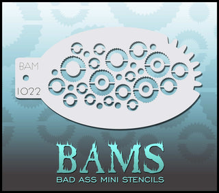 Bad Ass Mini Stencil - 1022 Gears and Cogs Stencil