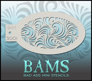 Bad Ass Mini Stencil - 3001 Swirl Cascade (Discontinued)