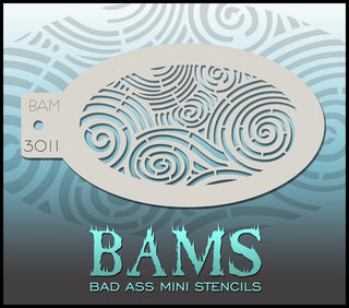 Bad Ass Mini Stencil - 3011 Mosaic Spiral