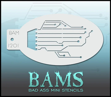Bad Ass Mini Stencil - 1201 Circuits Stencil Bad Ass Stencils