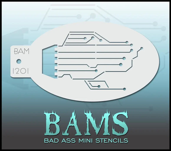 Bad Ass Mini Stencil - 1201 Circuits Stencil Bad Ass Stencils