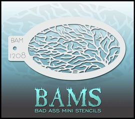 Bad Ass Mini Stencil - 1208 Coral Stencil Bad Ass Stencils
