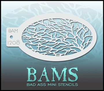Bad Ass Mini Stencil - 1208 Coral Stencil Bad Ass Stencils