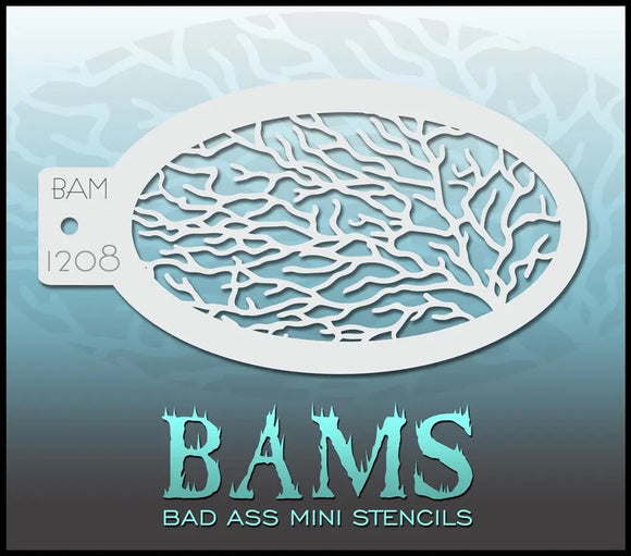 Bad Ass Mini Stencil - 1208 Coral Stencil Bad Ass Stencils