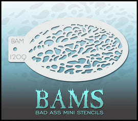 Bad Ass Mini Stencil - 1209 Coral Reef Stencil Bad Ass Stencils