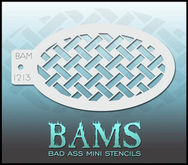 Bad Ass Mini Stencil - 1213 Basket Weave Stencil Bad Ass Stencils