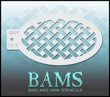 Bad Ass Mini Stencil - 1213 Basket Weave Stencil Bad Ass Stencils