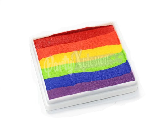 PartyXplosion Face Paint - Split Cake - True Rainbow - 50 grams