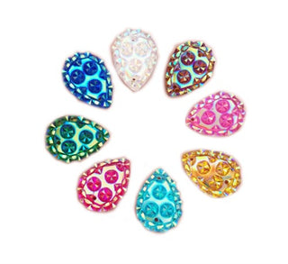Face Paint Gems - Teardrop Gems - 3/4" - Mixed Colors - Pack of 20