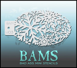 Bad Ass Mini Stencil - H03 Snowflakes Bad Ass Stencils