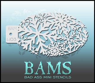 Bad Ass Mini Stencil - H03 Snowflakes