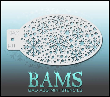 Bad Ass Mini Stencil - H11 Snowflake Craze Bad Ass Stencils