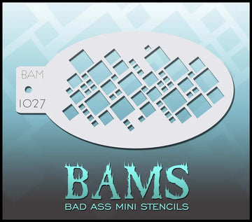 Bad Ass Mini Stencil - 1027 Squares Stencil Bad Ass Stencils