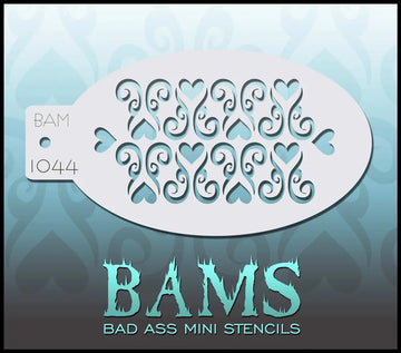 Bad Ass Mini Stencil - 1044 Hearts Stencil Bad Ass Stencils