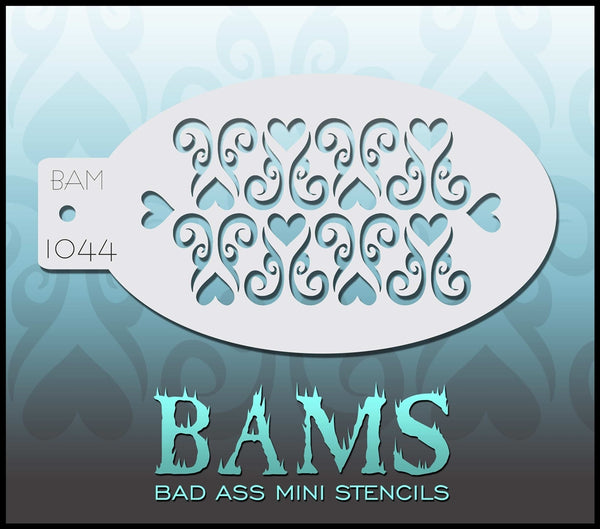 Bad Ass Mini Stencil - 1044 Hearts Stencil
