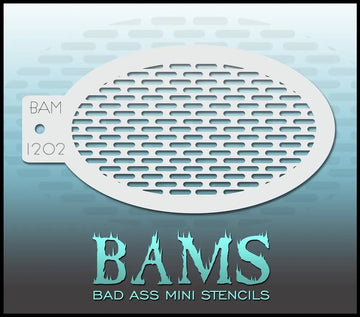 Bad Ass Mini Stencil - 1202 Geometric Mesh Stencil Bad Ass Stencils