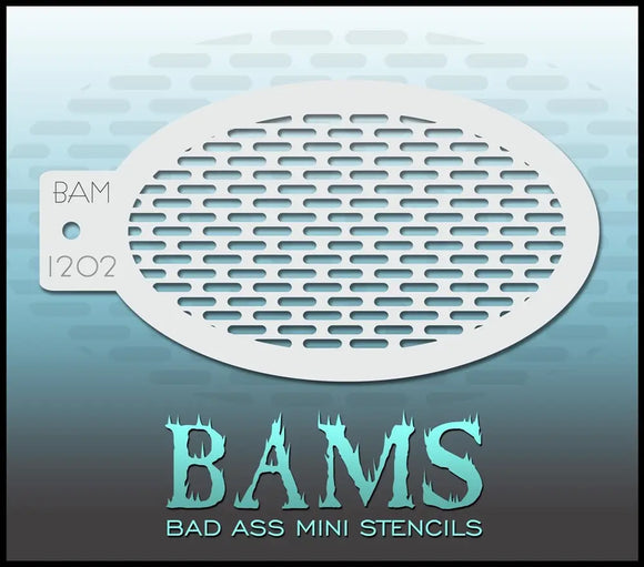 Bad Ass Mini Stencil - 1202 Geometric Mesh Stencil Bad Ass Stencils
