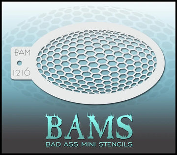 Bad Ass Mini Stencil - 1216 Honey Comb Stencil Bad Ass Stencils