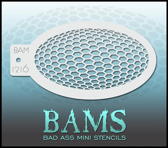 Bad Ass Mini Stencil - 1216 Honey Comb Stencil Bad Ass Stencils
