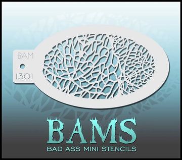 Bad Ass Mini Stencil - 1301 Brocken Glass Stencil Bad Ass Stencils