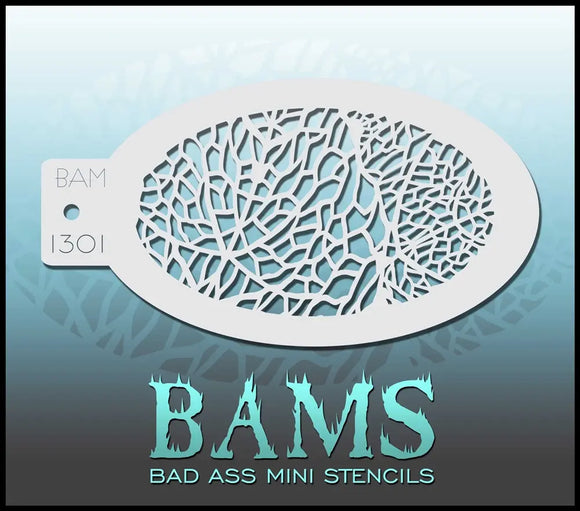 Bad Ass Mini Stencil - 1301 Brocken Glass Stencil Bad Ass Stencils