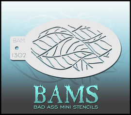 Bad Ass Mini Stencil - 1302 Leaf Design Stencil Bad Ass Stencils