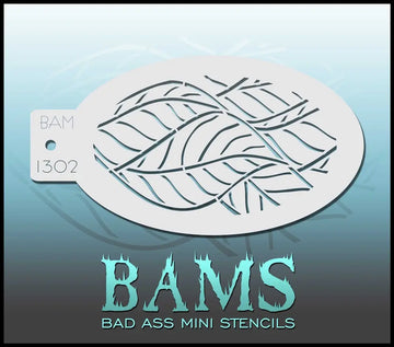 Bad Ass Mini Stencil - 1302 Leaf Design Stencil Bad Ass Stencils