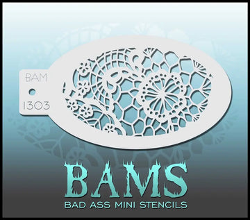 Bad Ass Mini Stencil - 1303 Lace Stencil Bad Ass Stencils