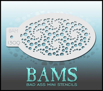 Bad Ass Mini Stencil - 1309 Swirly Dots Bad Ass Stencils