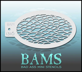 Bad Ass Mini Stencil - 1316 Reptile Scales Stencil Bad Ass Stencils
