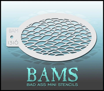 Bad Ass Mini Stencil - 1316 Reptile Scales Stencil Bad Ass Stencils