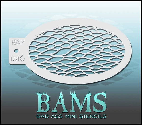 Bad Ass Mini Stencil - 1316 Reptile Scales Stencil Bad Ass Stencils