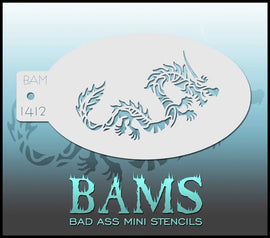 Bad Ass Mini Stencil - 1412 Dragon Stencil Bad Ass Stencils