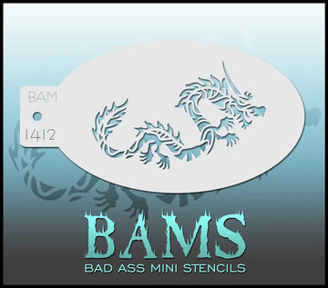 Bad Ass Mini Stencil - 1412 Dragon Stencil Bad Ass Stencils