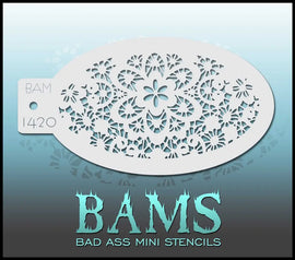 Bad Ass Mini Stencil - 1420 Lace Stencil Bad Ass Stencils