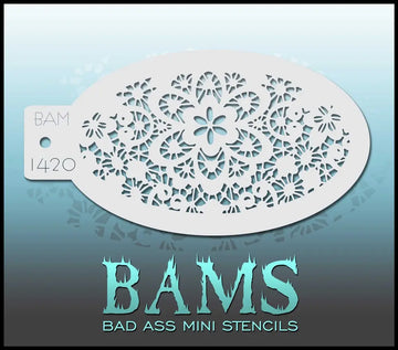 Bad Ass Mini Stencil - 1420 Lace Stencil Bad Ass Stencils