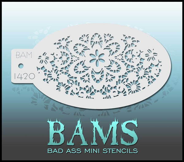Bad Ass Mini Stencil - 1420 Lace Stencil
