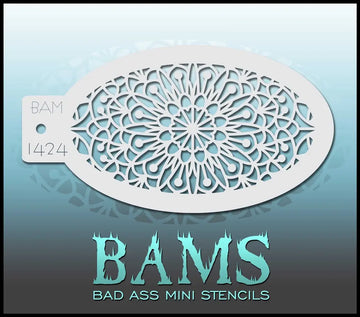 Bad Ass Mini Stencil - 1424 Mandala Stencil Bad Ass Stencils