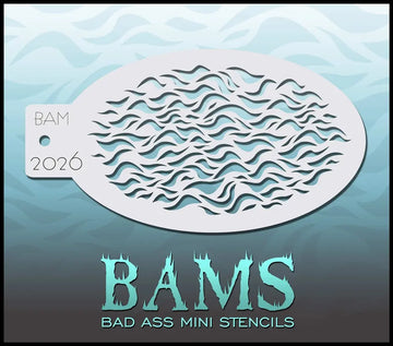 Bad Ass Mini Stencil - 2026 Waves Pattern Bad Ass Stencils