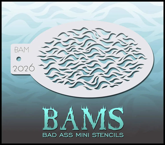 Bad Ass Mini Stencil - 2026 Waves Pattern Bad Ass Stencils