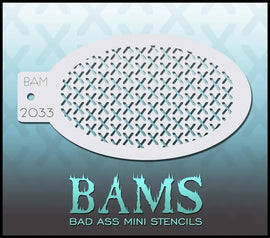 Bad Ass Mini Stencil - 2033 Cross Hatch Stencil Bad Ass Stencils