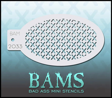 Bad Ass Mini Stencil - 2033 Cross Hatch Stencil Bad Ass Stencils