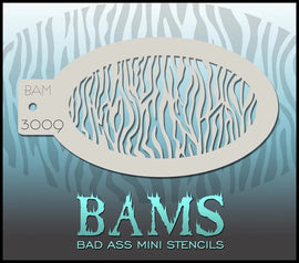 Bad Ass Mini Stencil - 3009 Tiger Stripes Stencil Bad Ass Stencils