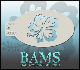 Bad Ass Mini Stencil - 3020 Hibiscus Stencil Bad Ass Stencils