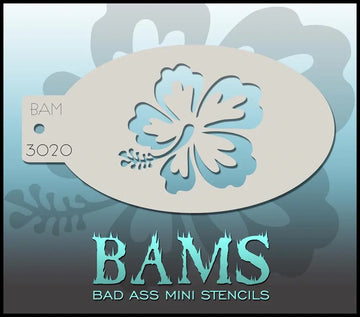 Bad Ass Mini Stencil - 3020 Hibiscus Stencil Bad Ass Stencils